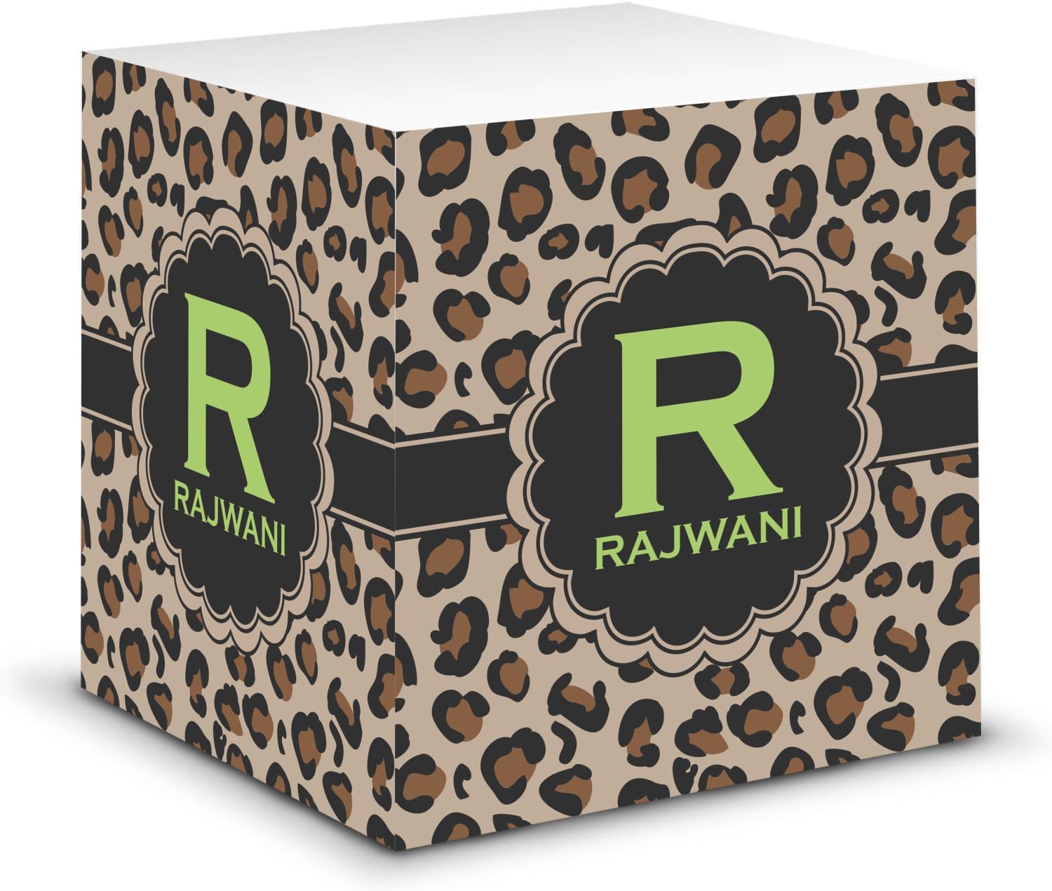Personalized Granite Leopard Sticky Note Cube
