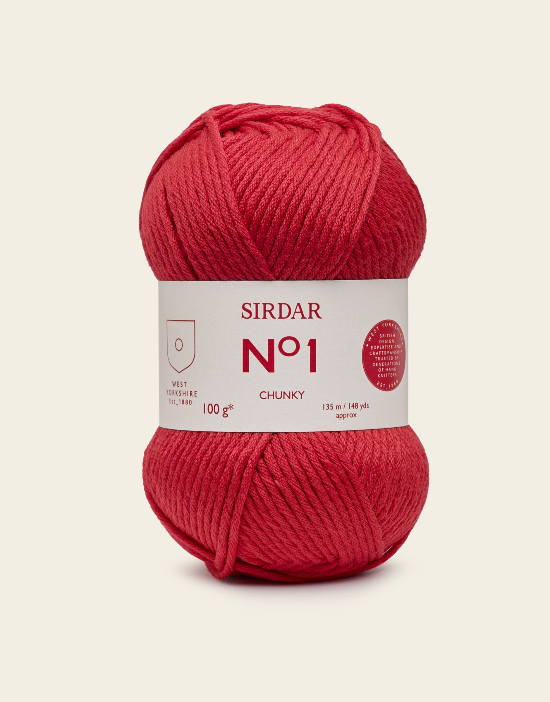 Sirdar No.1 Chunky - 100g Pure Scarlet (214)