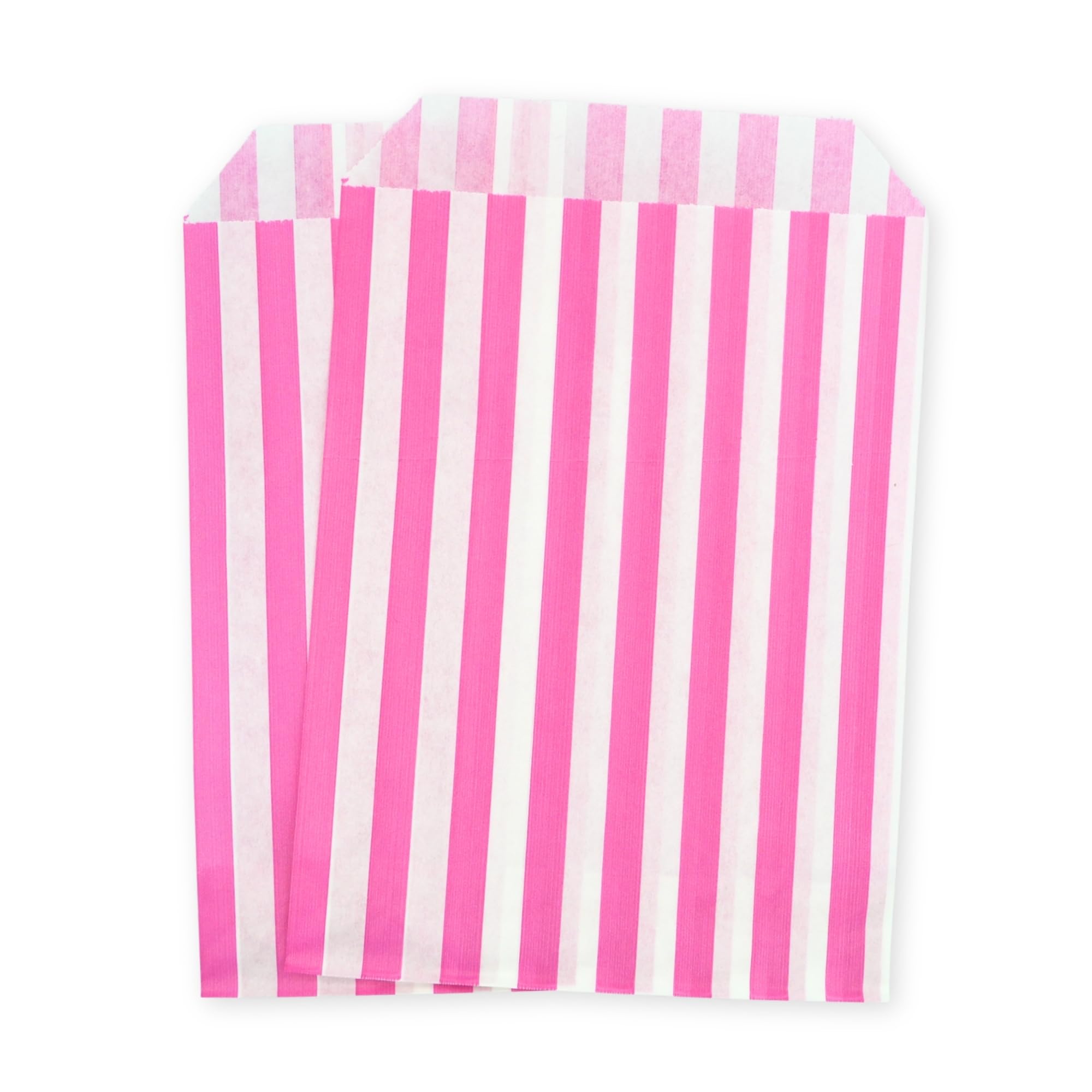 celloexpress 7" x 9" Pink Striped Paper Sweet Bags - Classic Confectionery Gift Shop Goodie Party Bags (Pack of 500) — image 1