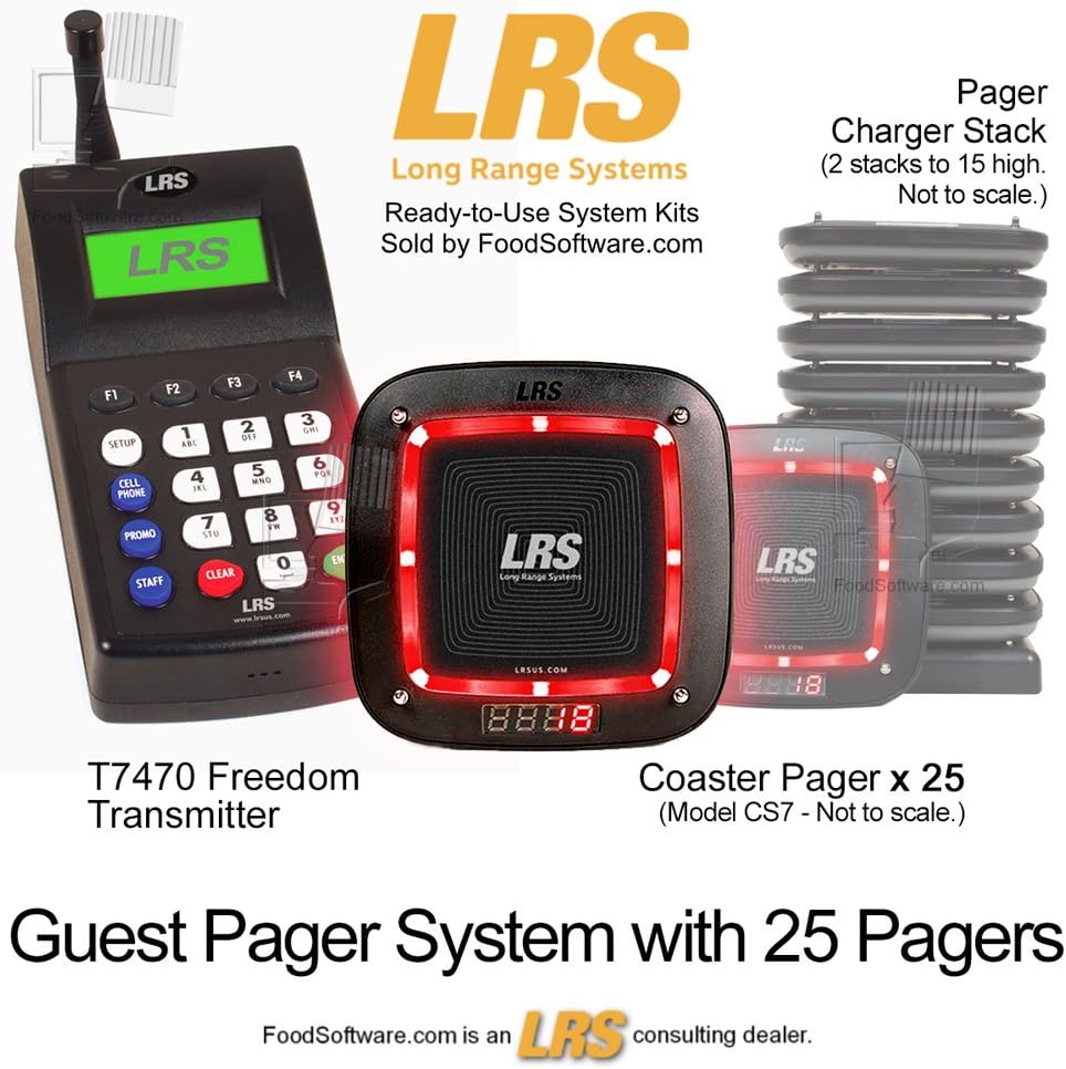 Guest Pager System Kit with 25 Pagers