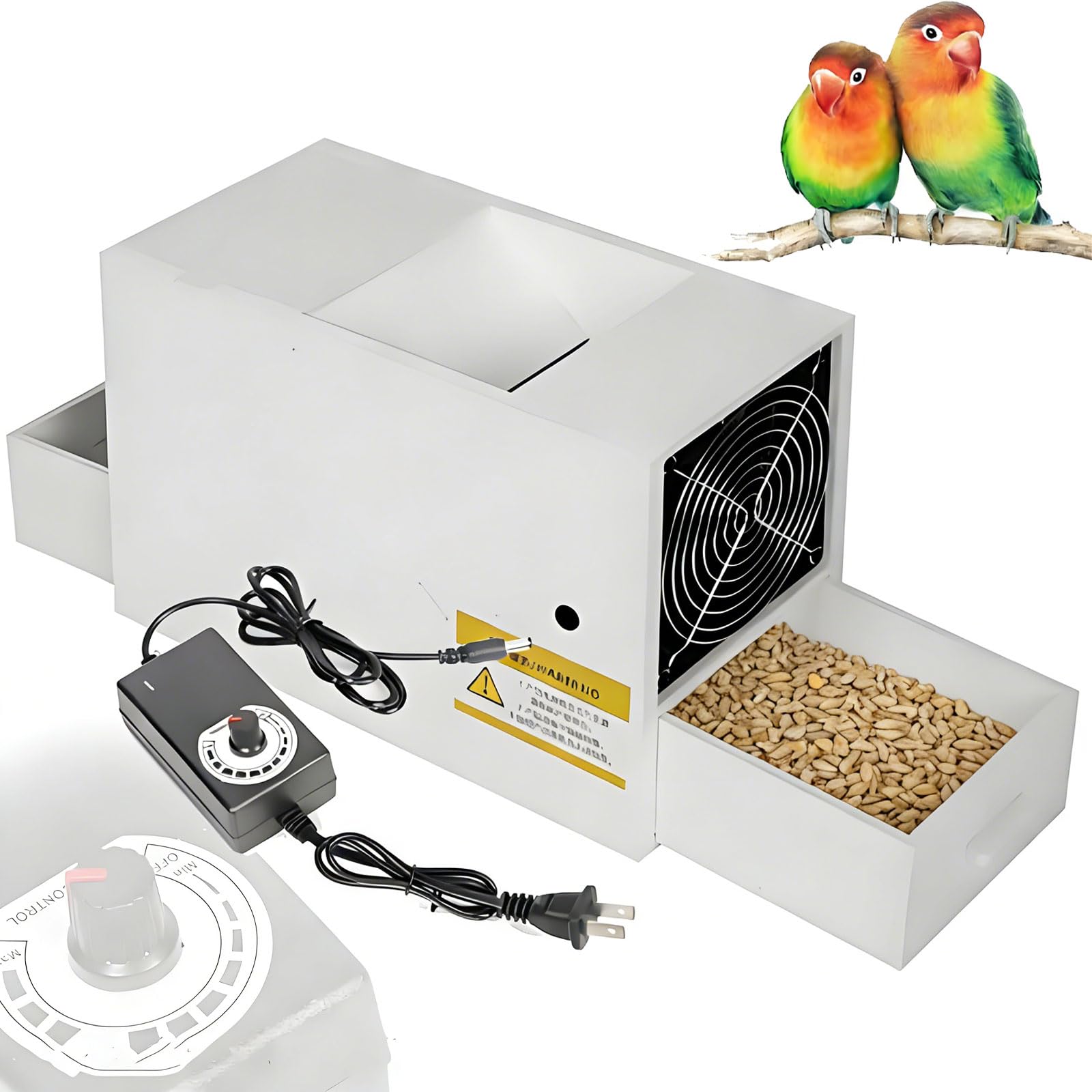 Divisor de cáscara soplada para alimentación de pájaros, máquina eléctrica de cáscara soplada de Grano, máquina de Limpieza limpiadora de Semillas con Ventilador de Velocidad Ajustable para Granos