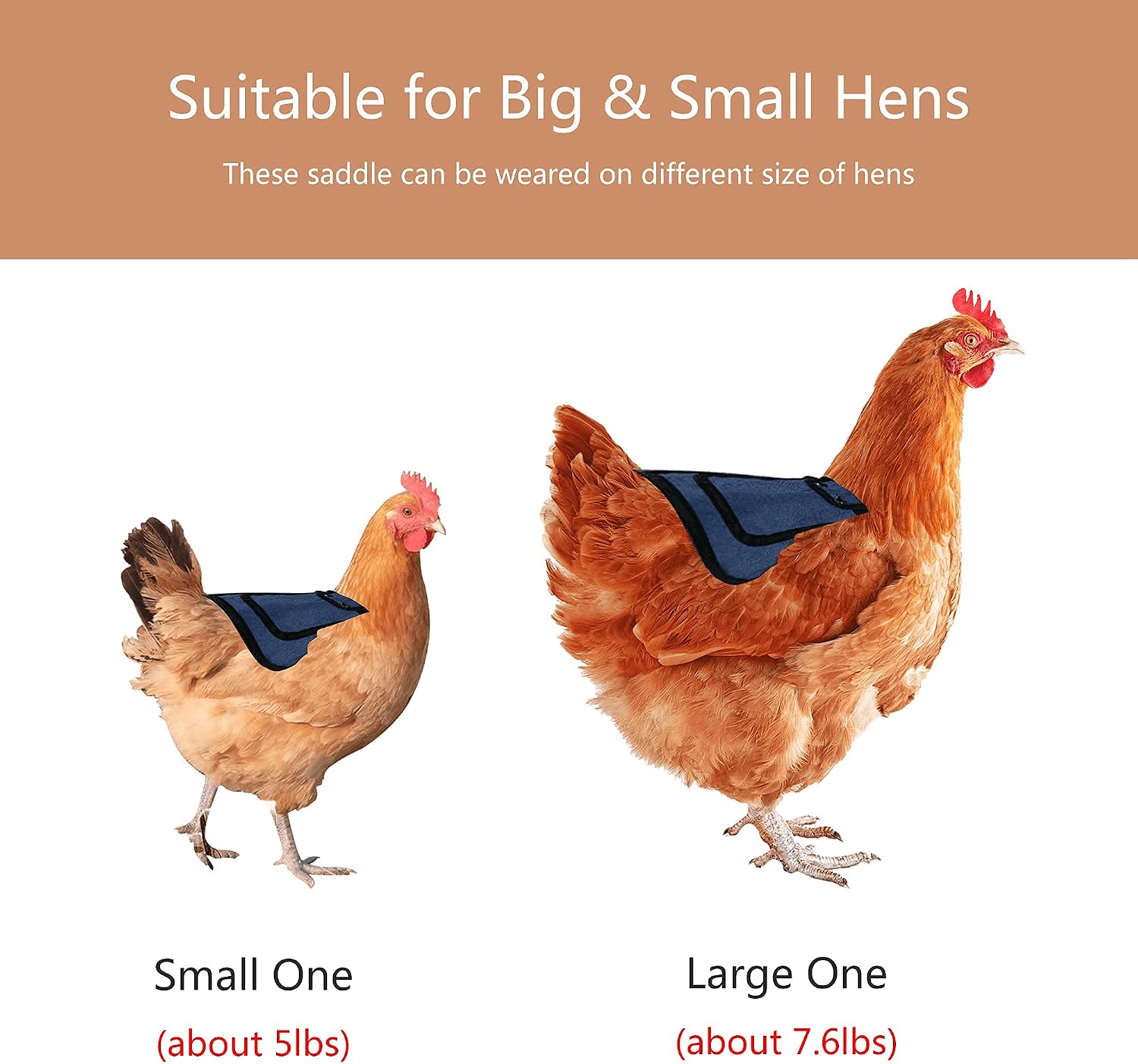 3 Pieces Premium Chicken Saddles with Adjustable Strap, Hen Saddle Sweater Clothes, Birds Protector for Back and Sides, Poultry Accessories for Hens, Suitable for 5-7.6lbs, Red & Blue & Purple