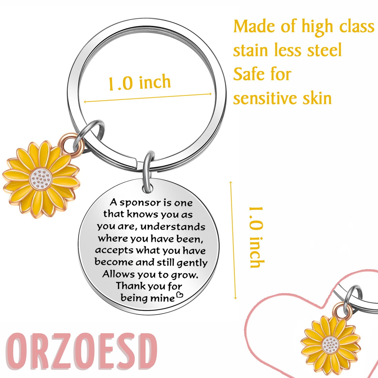 Confirmation Sponsor Gifts Keychain Confirmation Gifts AA Sponsor Appreciation Keychain