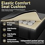 HLDIRECT Gaming Chair, Video Game Chair with Pocket Spring Cushion, Ergonomic Computer Chair for Adults with Headrest and Massage Lumbar Support, Swivel PU Leather Office Chair (Black)