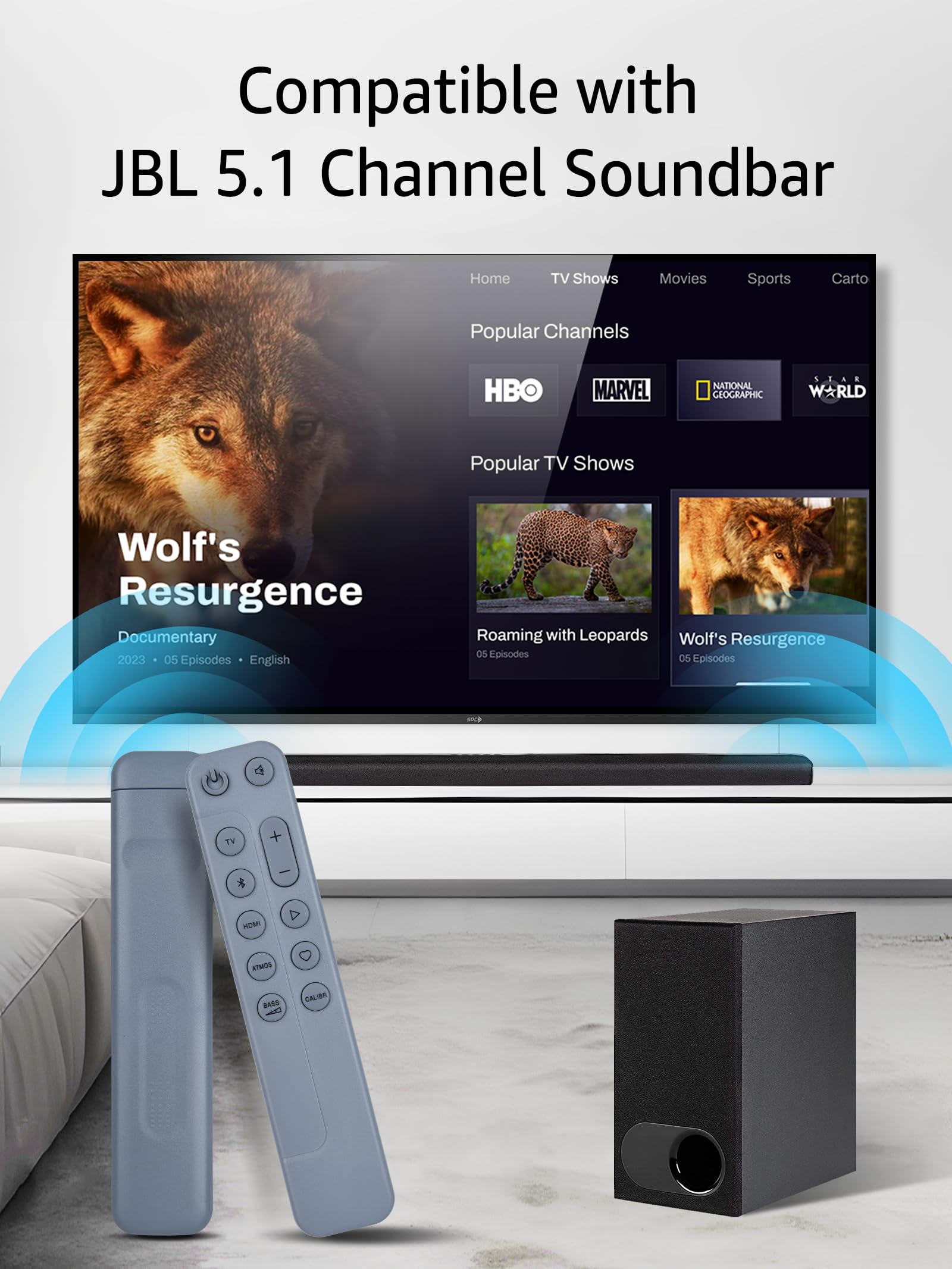Amazon | JBL 5.1チャンネルサウンドバー用交換用リモコン。Bar 500