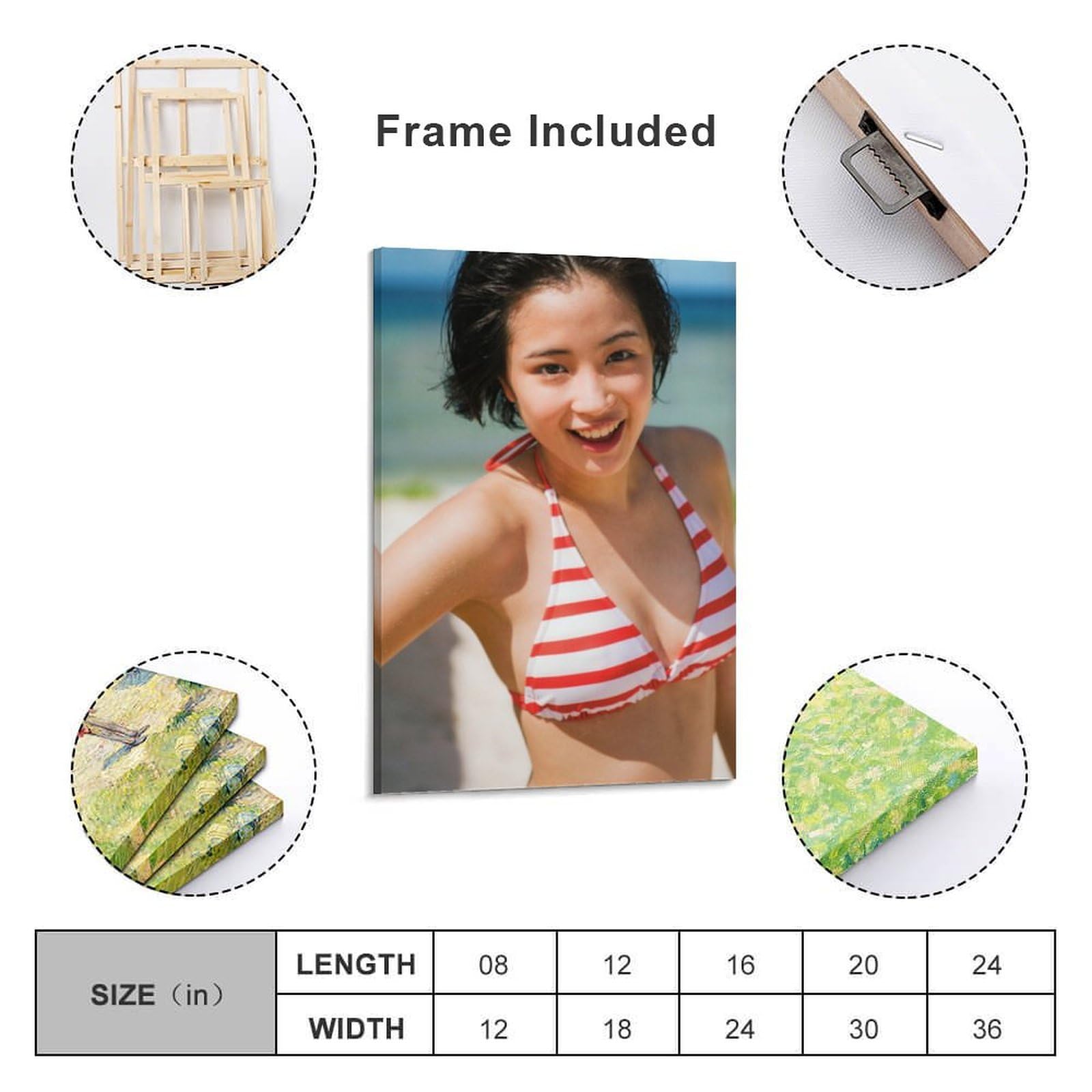 Amazon.co.jp: 広瀬すず 水着ポスター キャンバス 芸術 ポスター 壁