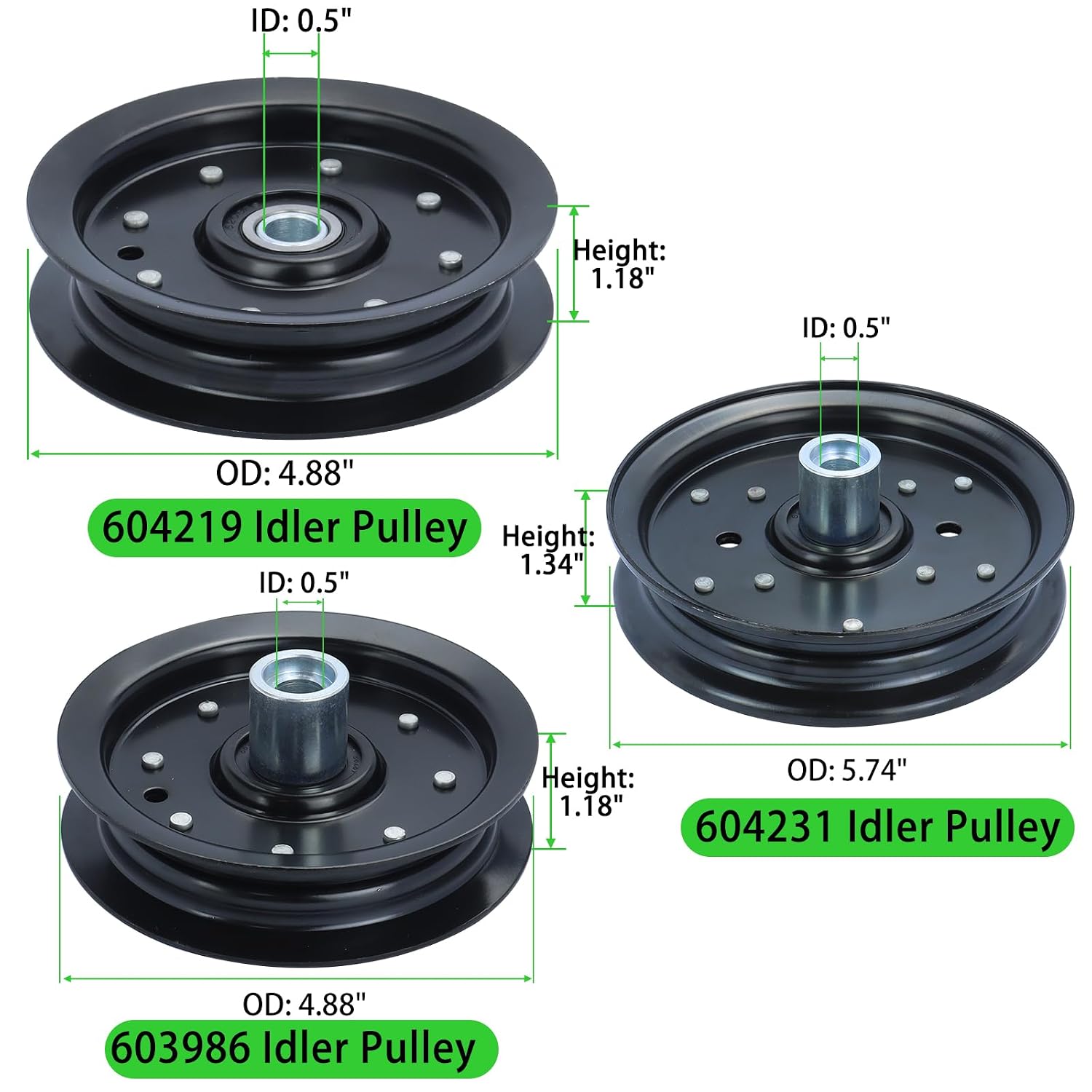 604231 Idler Pulley with 605512 Idler Pulley 604219 Pulley Replaces 603986, 126123 for Huslter Raptor 52, Raptor Limited 52, Raptor SD 48, Raptor SD EX 48, 937854, 938605, 939223 Decks