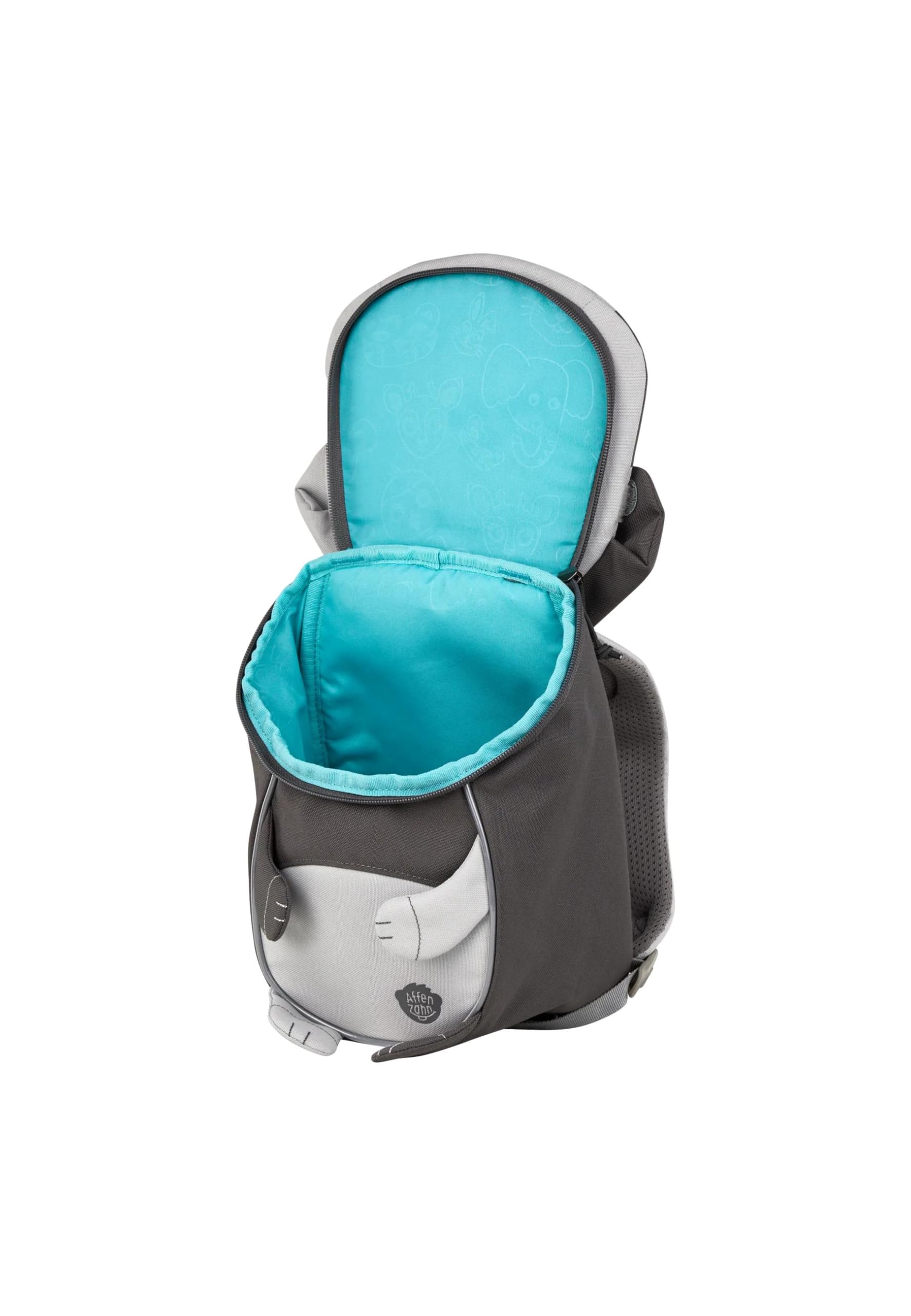 Affenzahn zaino per bambini Amico Piccolo Cane - Grigio | Ergonomico per bambini da 1 a 3 anni con dettagli riflettenti, linguetta e targhetta per il nome per l'asilo