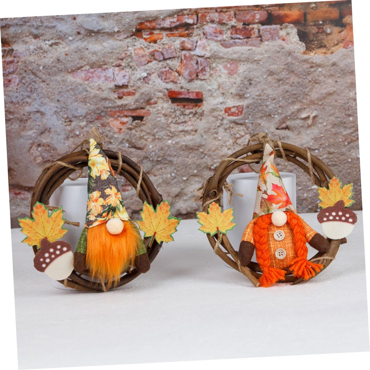 6stücke Herbstkranz Mit GNOME Dekorative Türkränze Für Thanksgiving Und Herbstfest Aus Rattan Und Ahornblättern Für Zuhause Und Feiern