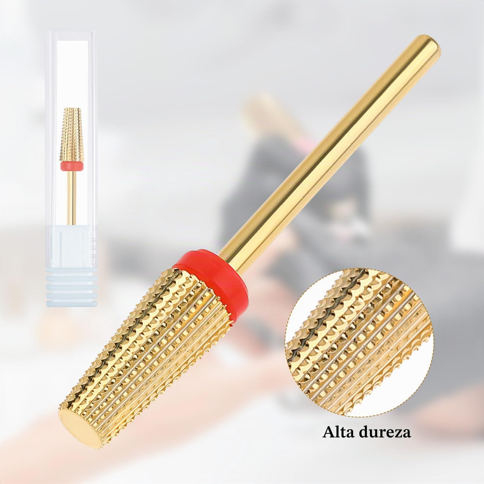 Qianyu Brocas de uñas superlargas 5 en 1 profesionales de carburo de tungsteno de 3/32 pulgadas, uso giratorio bidireccional para zurdos y diestros, puntas de seguridad avanzadas, eliminación rápida