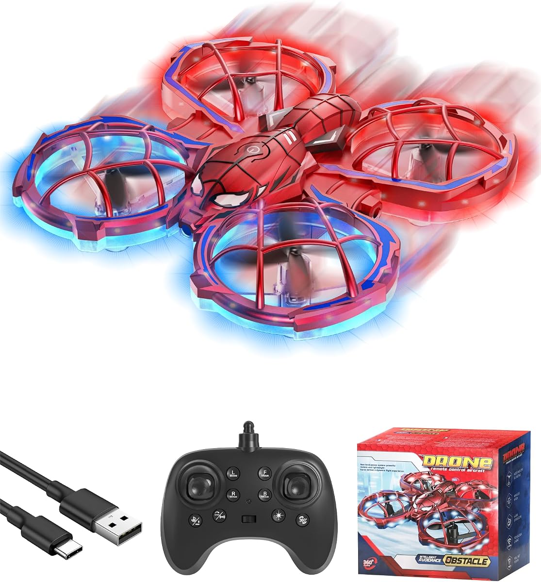 Mini dron para niños, juguete con control remoto, con giros de 360° y 3 modos de velocidad, dron para niños y principiantes de 8, 9, 10 años, despegue con un solo toque, regalo infantil