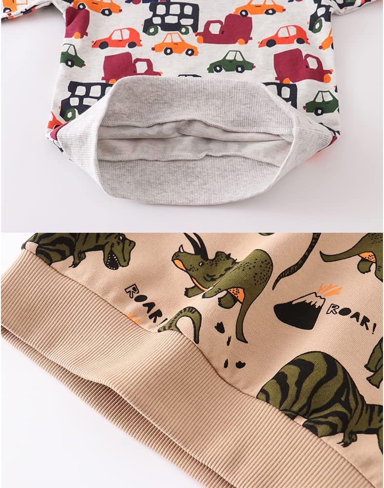 Toddler Boys Crewneck Sweatshirt, Cotton Long-Sleeve Pullover Cartoon Print - Image 5