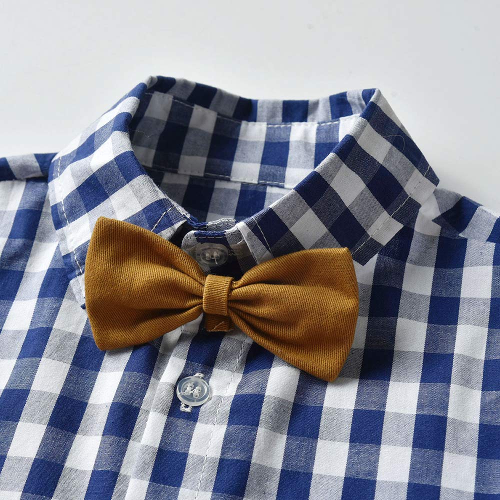 Conjunto de ropa para caballero y bebé, corbatines, camisas + tirantes y pantalones