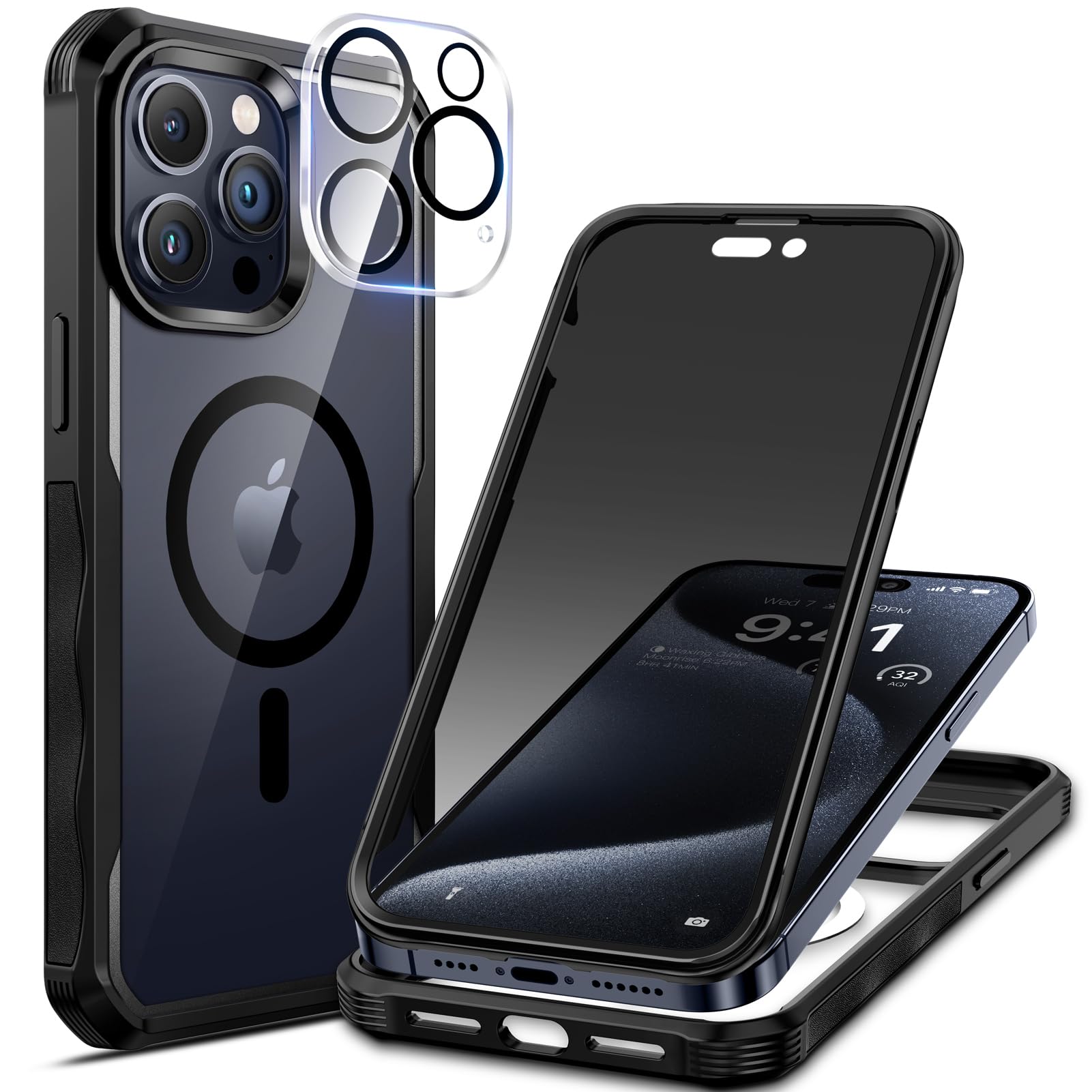 Temdan Funda Transparente Diseñada Para IPhone 15 Pro, Antiamarilleamiento, Protección Contra