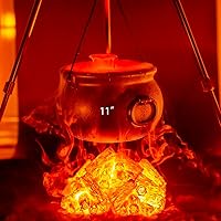 Vista 5 de 11" and 7.4” Package Large Easter Day, St. Patrick's Day, Halloween Black Plastic Witch Cauldron Kettle, Candy Holder, Party Favor Decoration