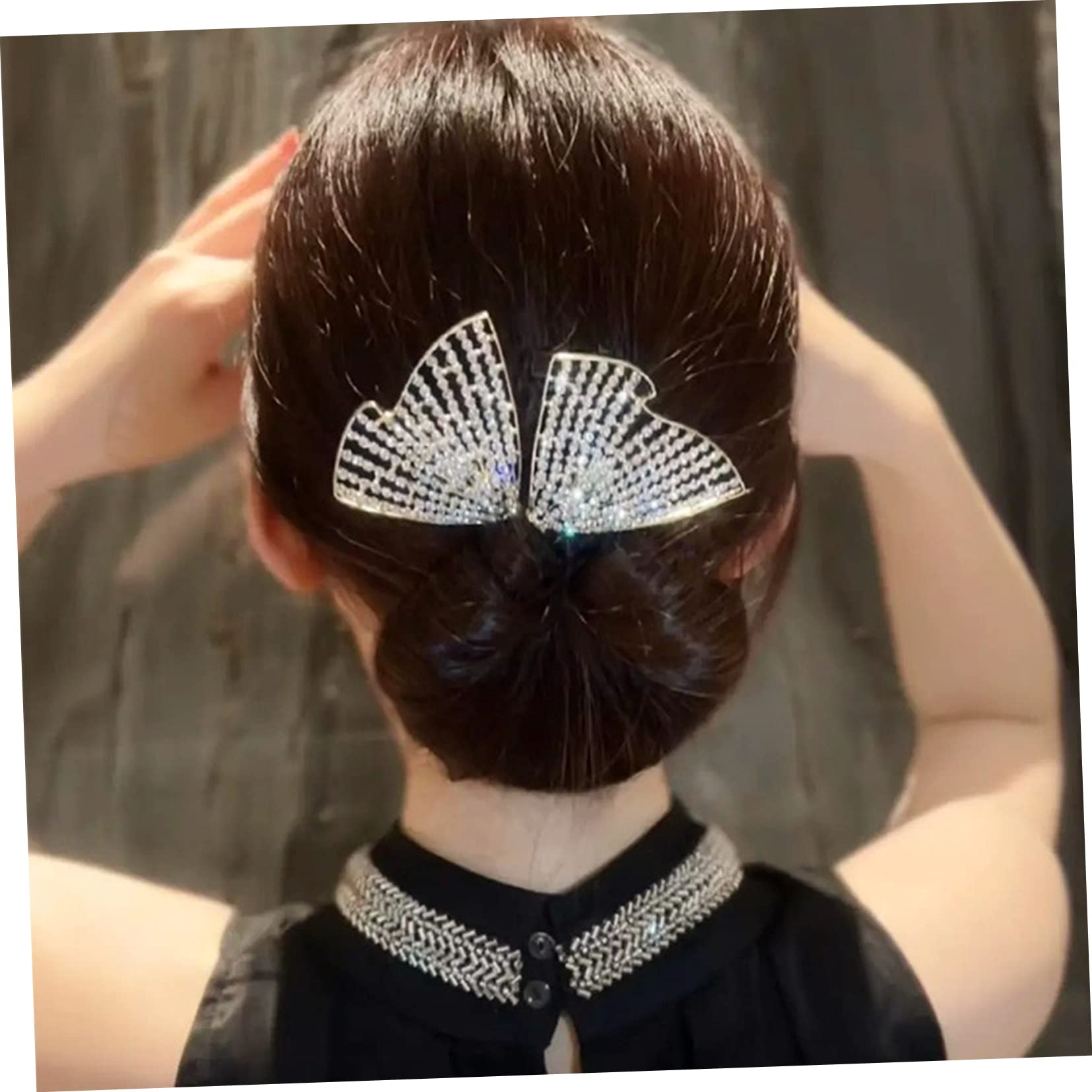 Healeved 4piezas Moldeador De Moño Elegante Rhinestones Herramienta De Peinado Para Mujeres y Niñas Adorno De Cabello Versátil Para Ocasiones Especiales y Uso Diario