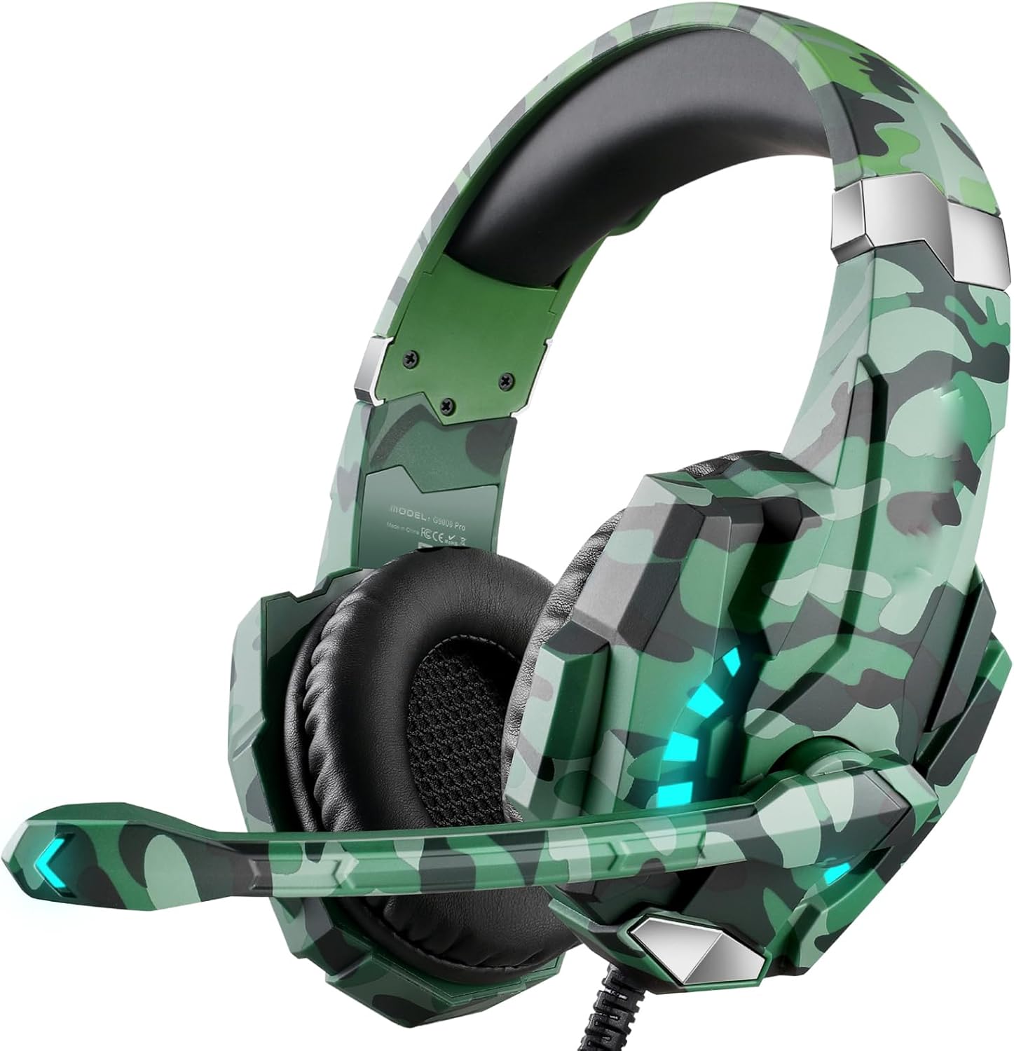 Docooler Gaming Headset with Microphone, Over Ear Game Headset with 40mm HiFi Drivers, 120° Adjustable Mic, Memory Foam Ear Cushions for PC Laptop Mobile Console (Green)