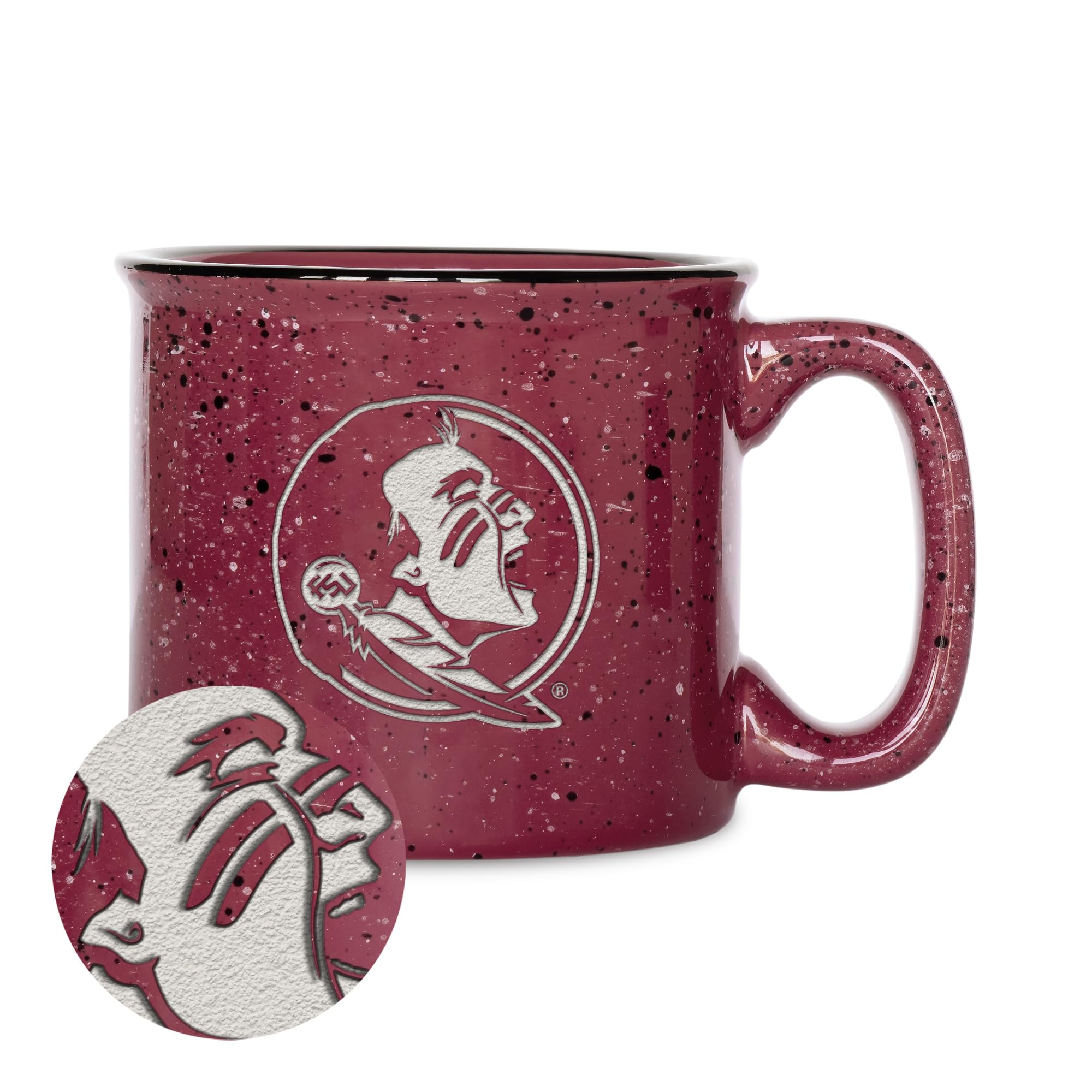 Tasse de feu de camp Florida State Seminoles gravée au laser en acier