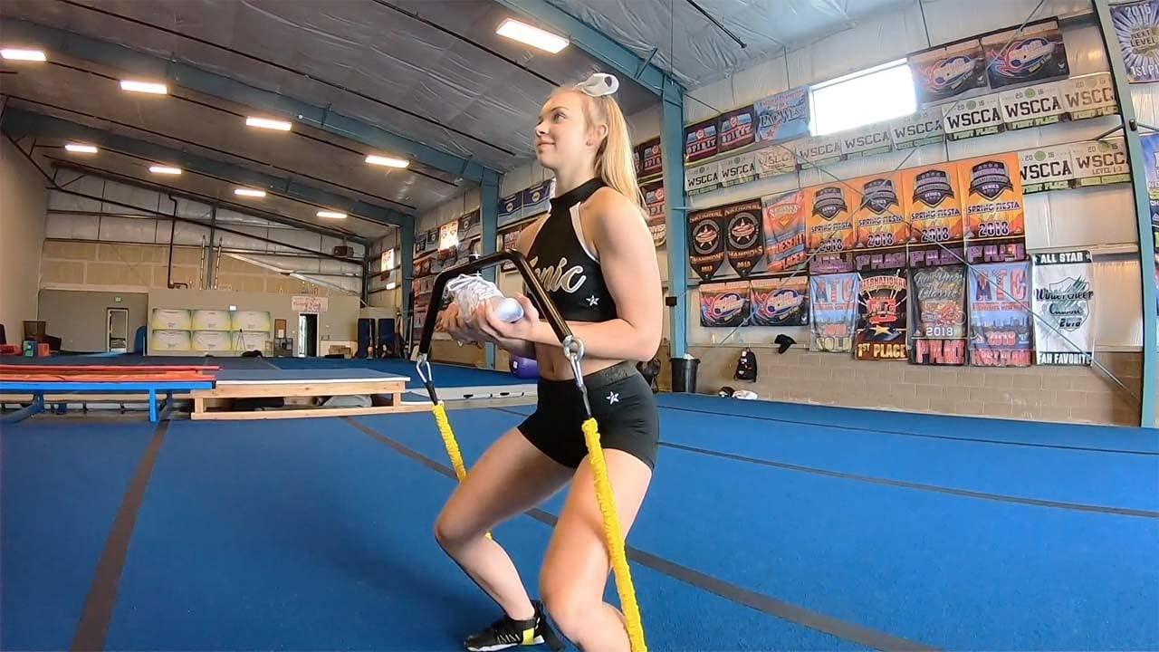 Tumbl Trak Stunt Double Resistance Band Cheerleading Base Trainer : Sports & Outdoors