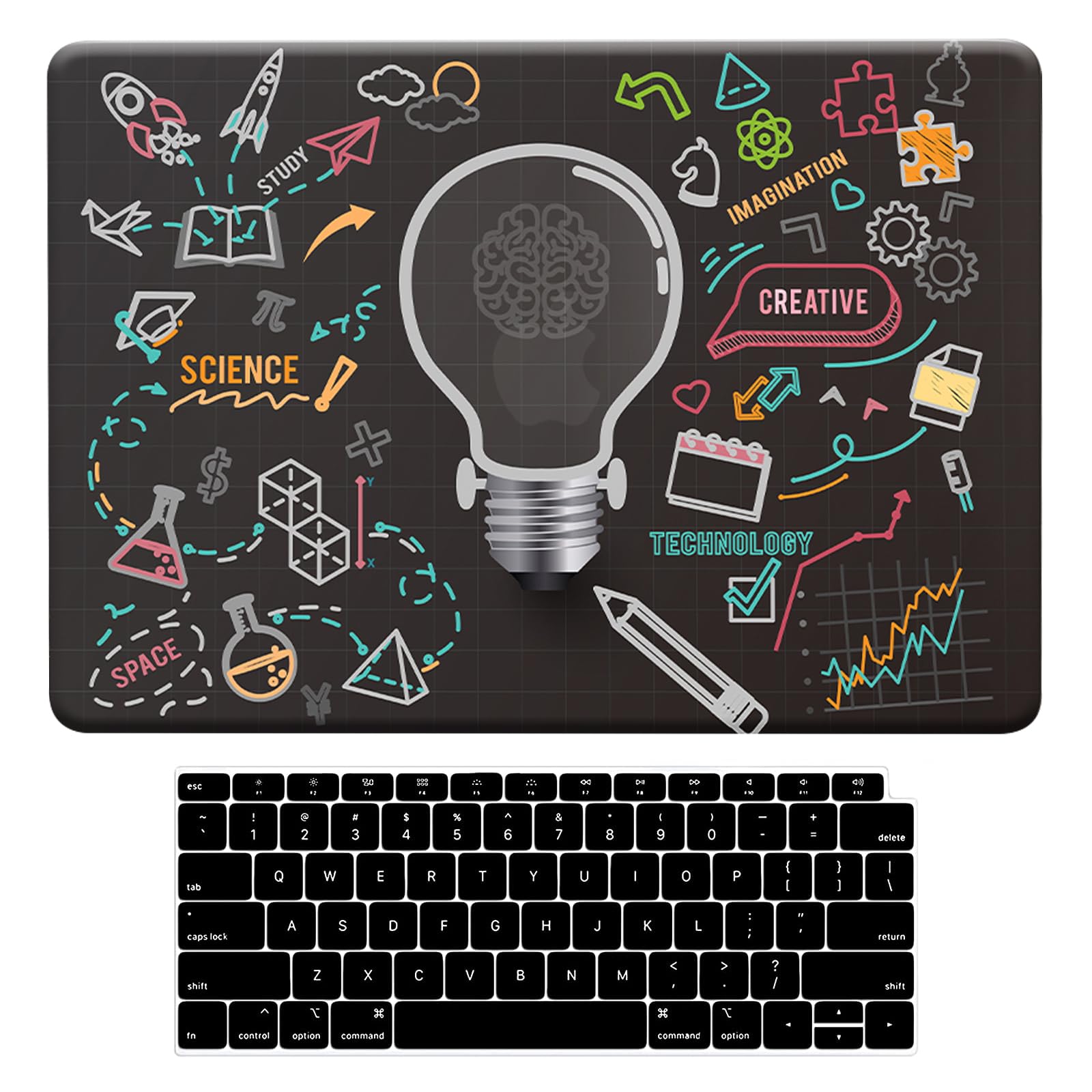BYCeKe Hülle Kompatibel mit MacBook Pro 13 (2016-2026) M2 M1 A2338 A2289 A2251 A2159 A1989 A1706 A1708 mit/ohne Touch Bar,Plastik Hartschale Schutzhülle mit Tastaturschutz,Licht