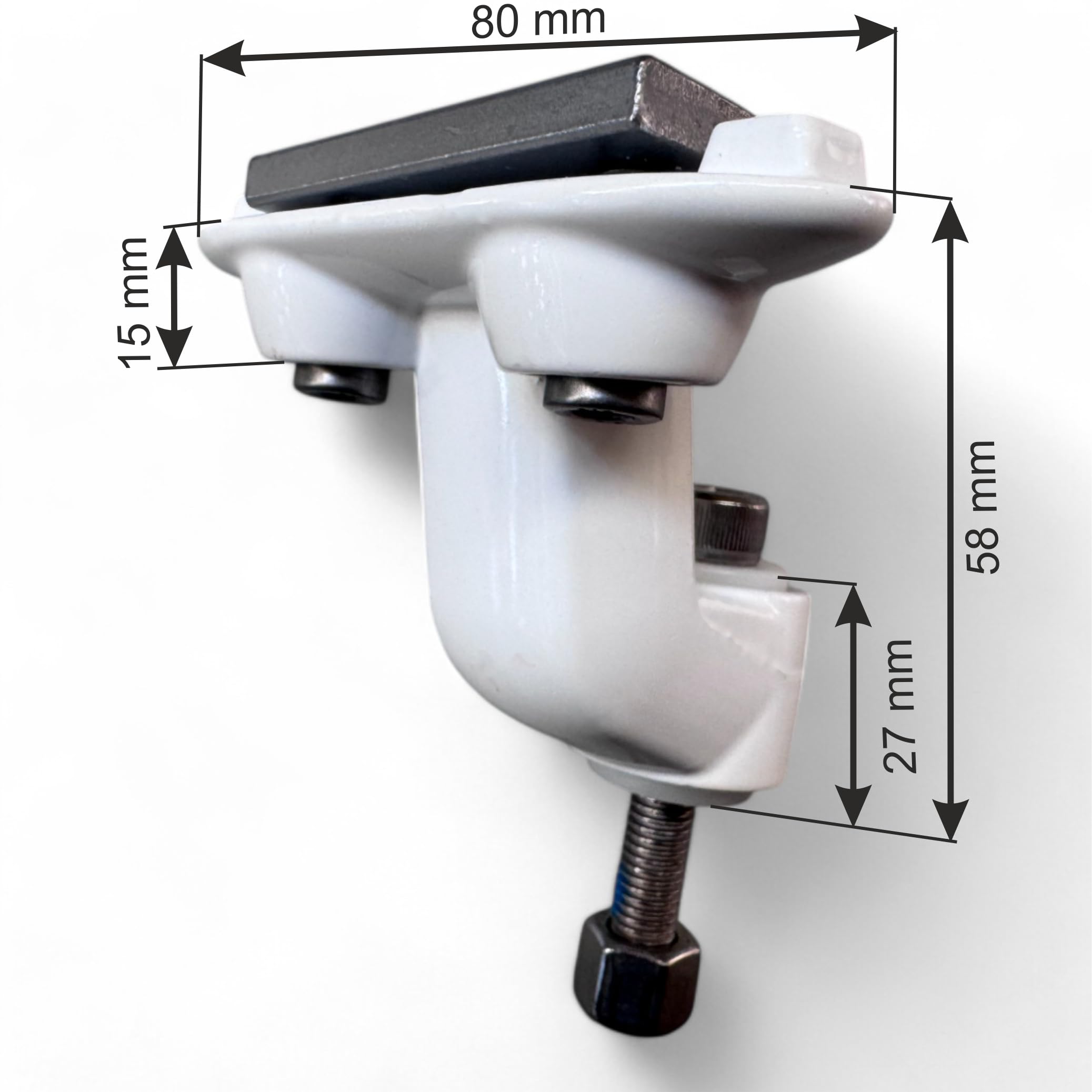Teletoldo – Soporte Inferior de Brazo Extensible para Toldo ● Juego Completo con Pletinas, Tornillos y Embellecedores ● Repuesto en Aluminio – Verifica Medidas