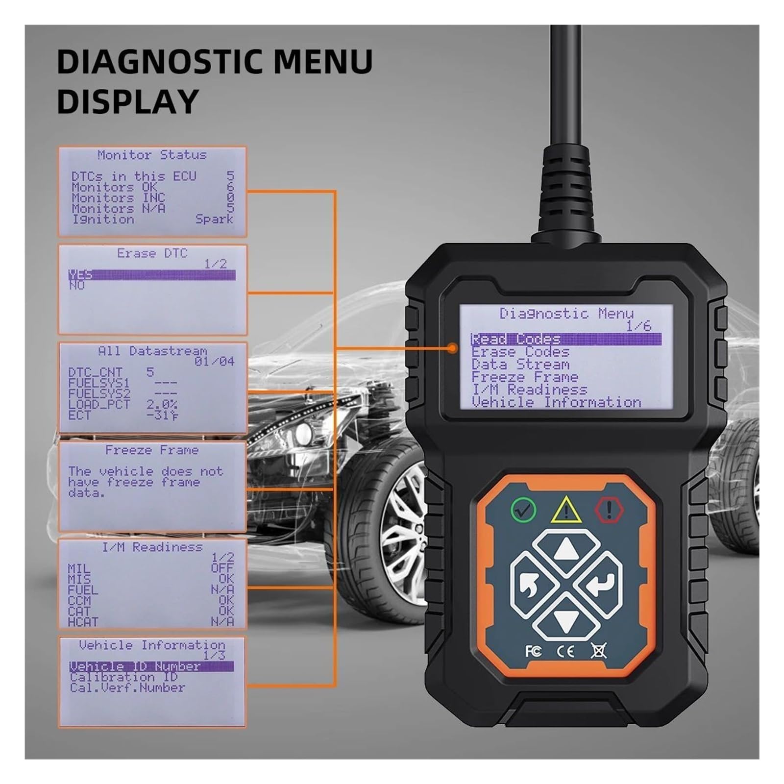 T31 samochodowy czytnik kodów OBDII/EOBD skaner OBD2 sprawdź narzędzie diagnostyczne Engi Odb2, usterek samochodu i resetuj,Przyjazny dla użytkownika