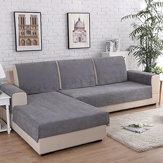MSM Impermeable Funda para sofá Funda Cubre sofá, Anti-Que Patina Protector de Muebles Permanecer en su Lugar Mascotas Perros Niños, 1 Pieza-Gris 28x28inch