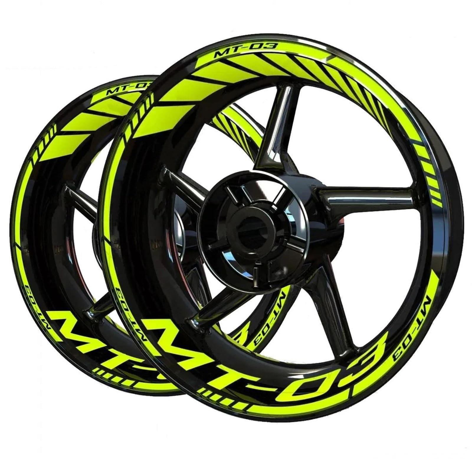 Motorrad-Radnabenaufkleber Motorrad-Felgenaufkleber Für Yamaha MT03 MT 03 MT-03 Felgenaufkleber Radnabenaufkleber Reflektierende Felgenaufkleber Felgenrandaufkleber(Gelb)