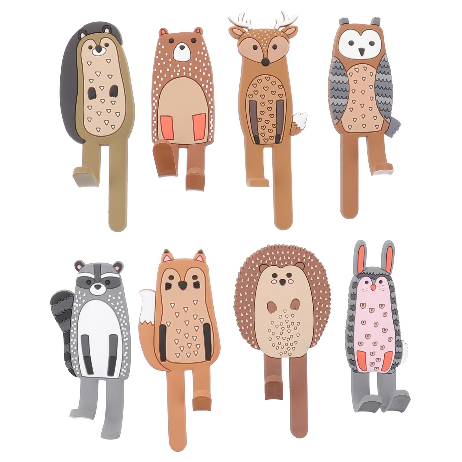 Ganci Magnetici a Forma di Animali Set 8 Pezzi Portatutto da Appendere in Gomma e Magneti per Cucina Decorativi per Piccoli Oggetti Domestici