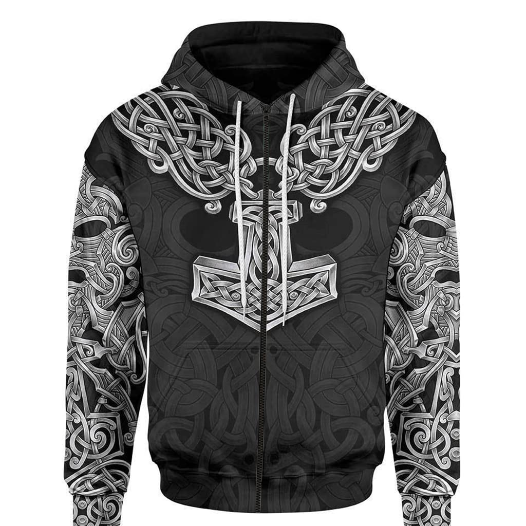 Sweat Pull Mjolnir de Style Viking Vintage Harajuku
