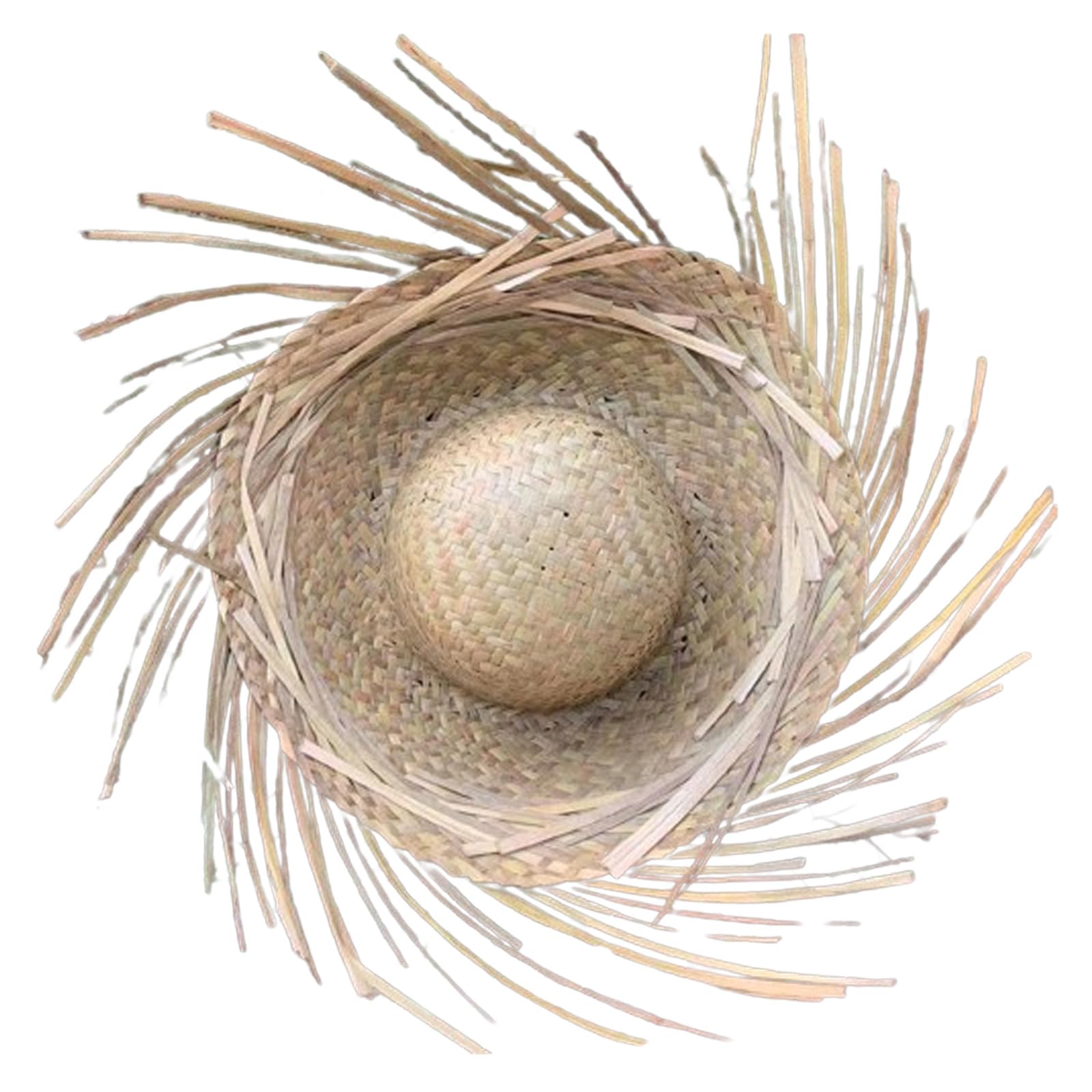 EINCORN Mexicanos Sombrero Hat, Handmade Straw Hat, Hawaiian Styles Dress Up Props Straw Hat with Ripped Brim