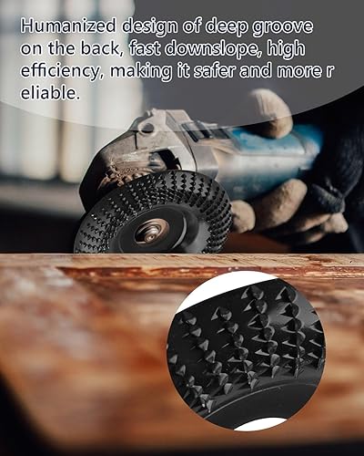 Miniatura 5 de Alffun - Juego de 2 discos de tallado de madera para amoladora angular de 4 o 4 12 pulgadas, disco de lijado de madera con eje de 78 pulgadas,