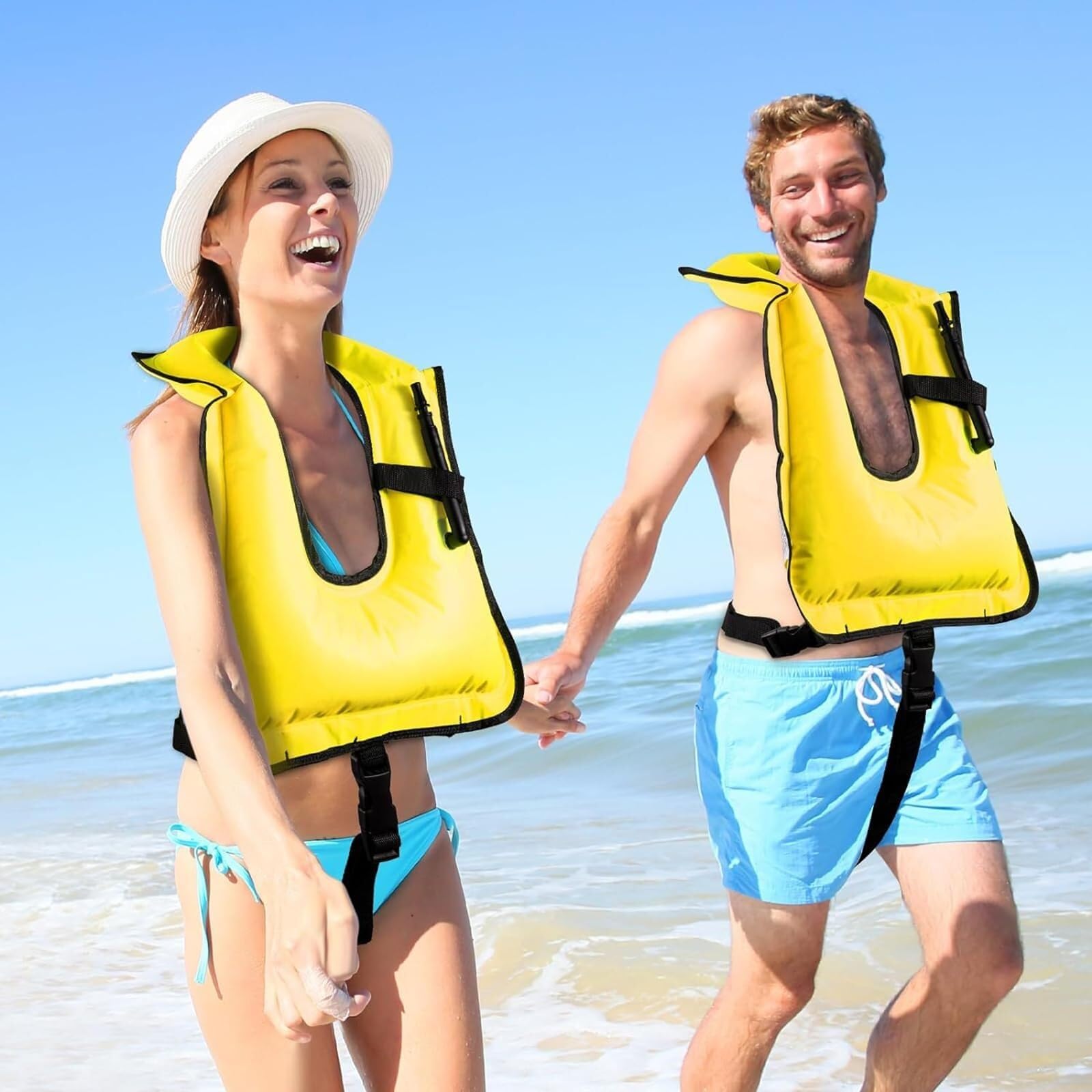 Kamizelka Kajakowa dla Dorosłych z Zamkami Błyskawicznymi i Rurkami do Snorkelingu, Regulowana Neoprenowa Kamizelka Kajakowa do Pływania Snorkeling Paddle Boarding Sporty Wodne