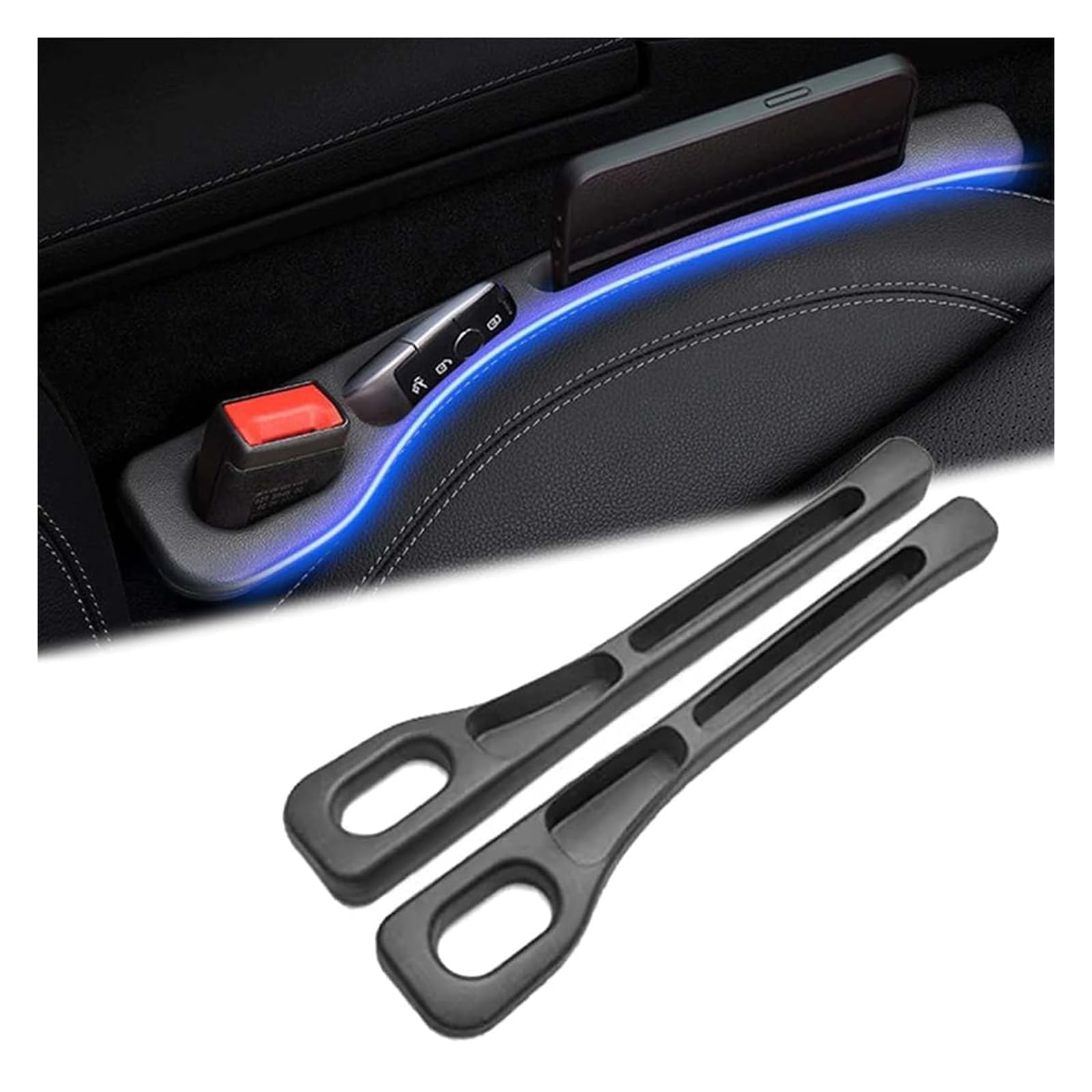 XMBTVAUMN 2PCS Car Seat Gap Filler, for VW New Beetle Cabrio (1Y7) 2002-2010 Car Seat Gap Organiser Drop Stop Blocker Side Pocket Storage Box Interior Accessories,A