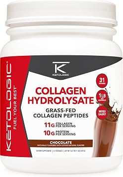 Ketologic Grass Fed Collagen Chocolate Flavor 1LB