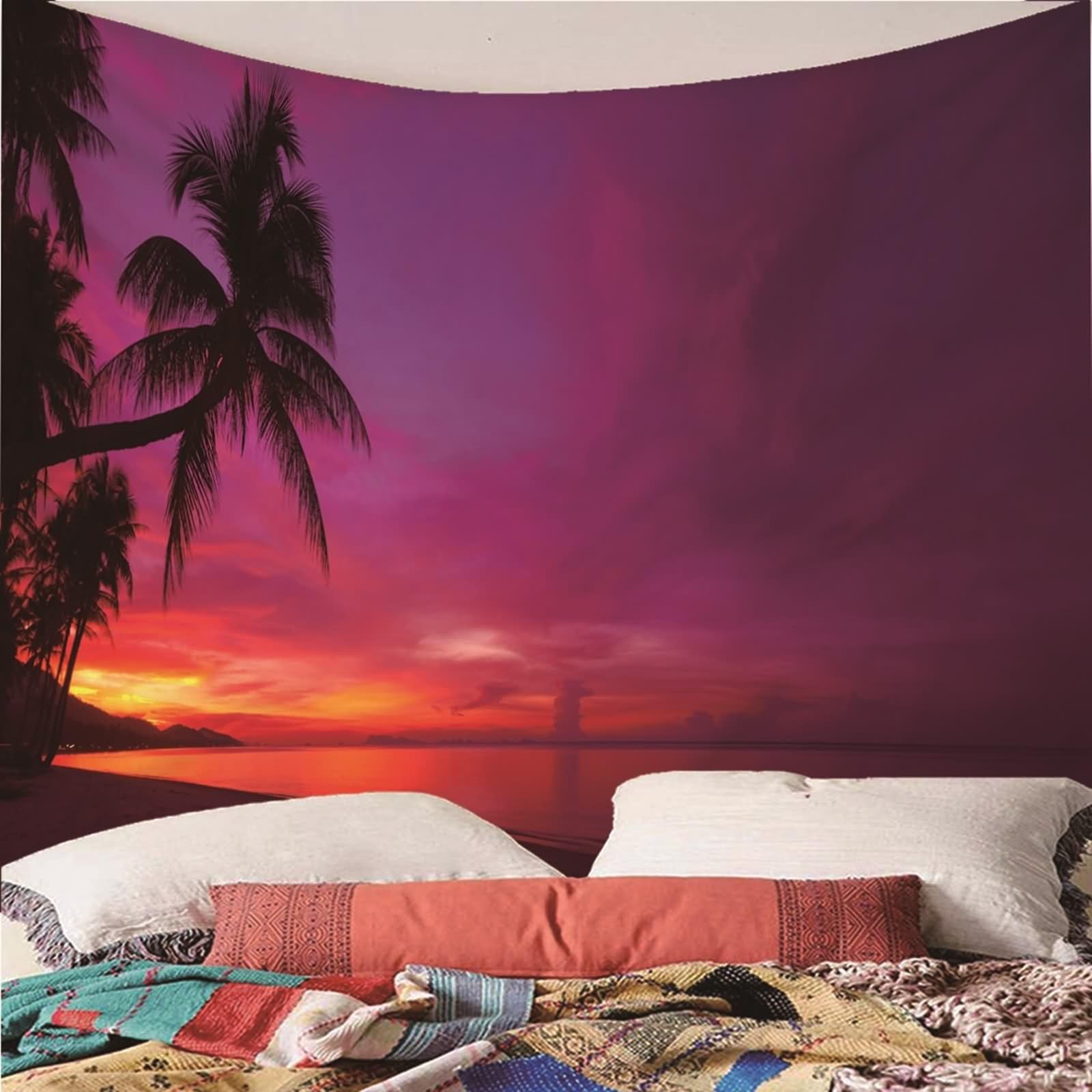 Tapisserie Murale Gris, Tapis Mural decoratif Salon Canard Volant Polyester Décoration Murale Salon Famille 200x200cm