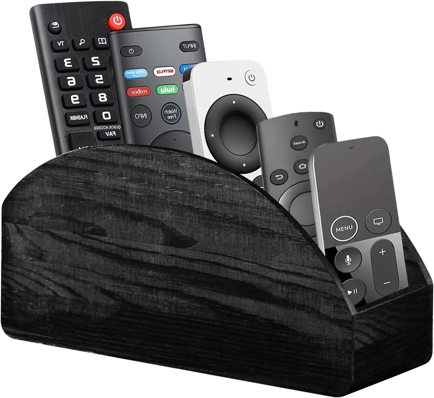 BIBELUN TV Remote Control Holder with 5 Compartments, Bedside Table Remote Caddy, Desktop Storage Box Organizer/Tray to Store Pen, Controllers, Media Player, Cosmetics, Office Supplies, Home Décor