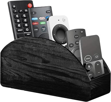 BIBELUN TV Remote Control Holder with 5 Compartments, Bedside Table Remote Caddy, Desktop Storage Box Organizer/Tray to Store Pen, Controllers, Media Player, Cosmetics, Office Supplies, Home Decor