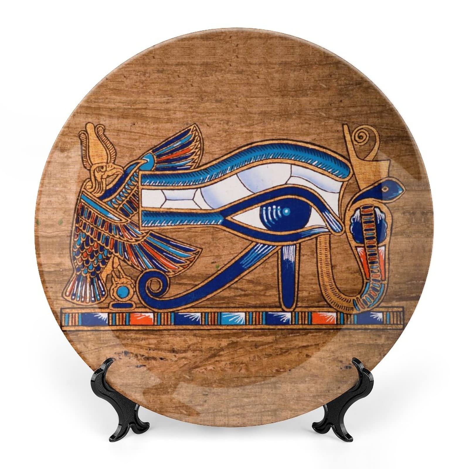 Papiro egipcio Ojo de Horus: plato decorativo de cerámica de 10 pulgadas para el hogar