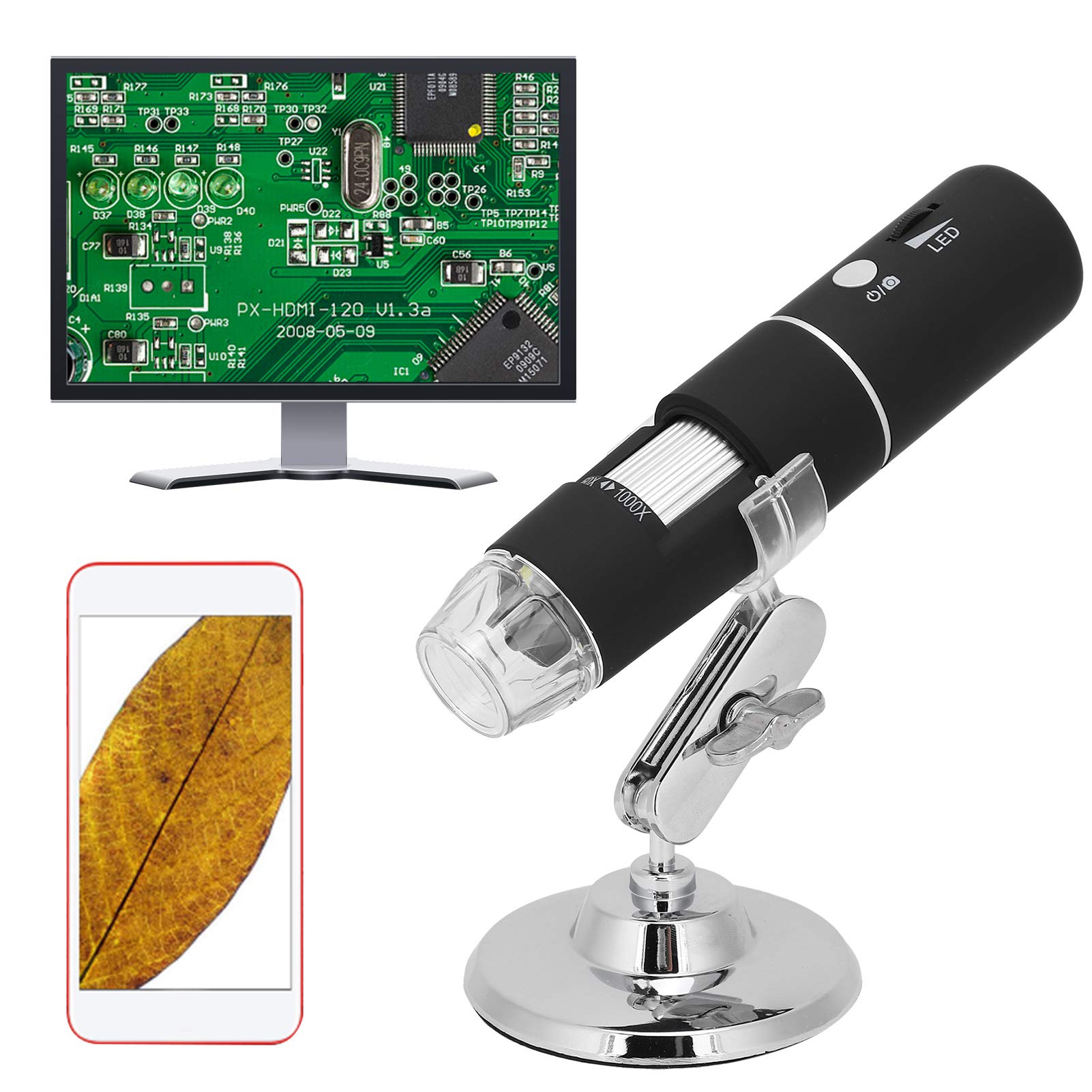 1080P WiFi elektroniczny mikroskop cyfrowy 2MP 50-1000X cyfrowy aparat z lupą z 8 diodami LED powiększenie endoskop