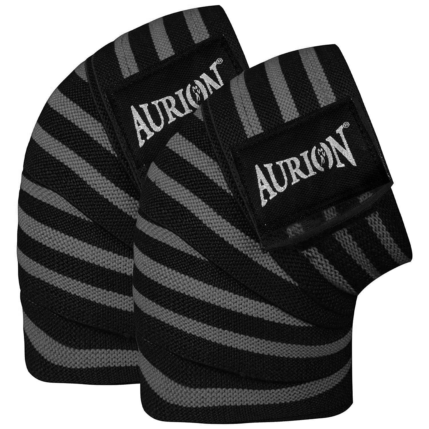 AURION by 10 club Knee Wraps - 1Pair (Black) | Cross Training Gym Workout Weightlifting | Knee Straps for Squats | Fitness Support for Men & Women | 78"-Compression and Elastic Support (B097YNZ4K1) Amazon Price History, Amazon Price Tracker