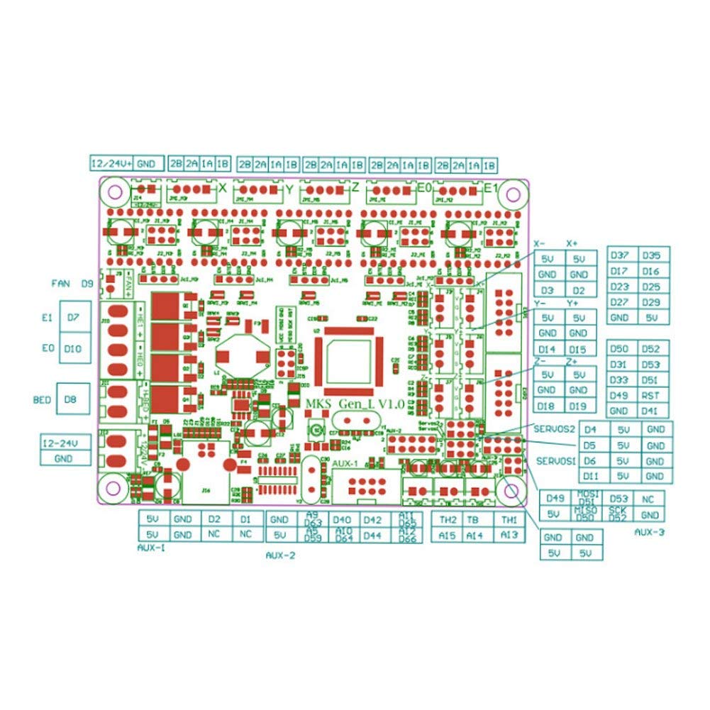 3D Printer Control Board MKS Gen L V1.0 Integrated Ramps 1.4 Motherboard 12/y4 E - Foto 11