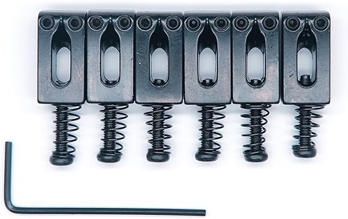 Sillas de puente de trémolo de metal de 0.413 in para Fender Stratocaster Strat Telecaster Tele guitarra eléctrica (negro)