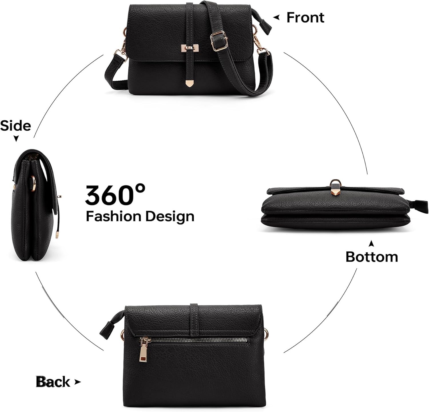 RFID Crossbody Purse for Women Minimalist Vegan Leather Cell Phone Purse for Going Out