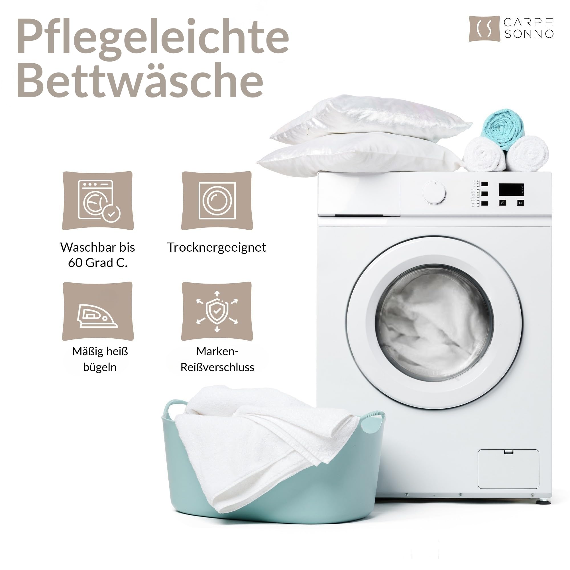 Carpe Sonno Damast Bettwäsche 135x200 Baumwolle | Bettwaren & Bettwäsche Baumwolle 135x200 | Duvet Cover gestreift Deckenbezug Kissenbezug mit Reißverschluss | Hotel Bettbezug 135 x 200 Blau