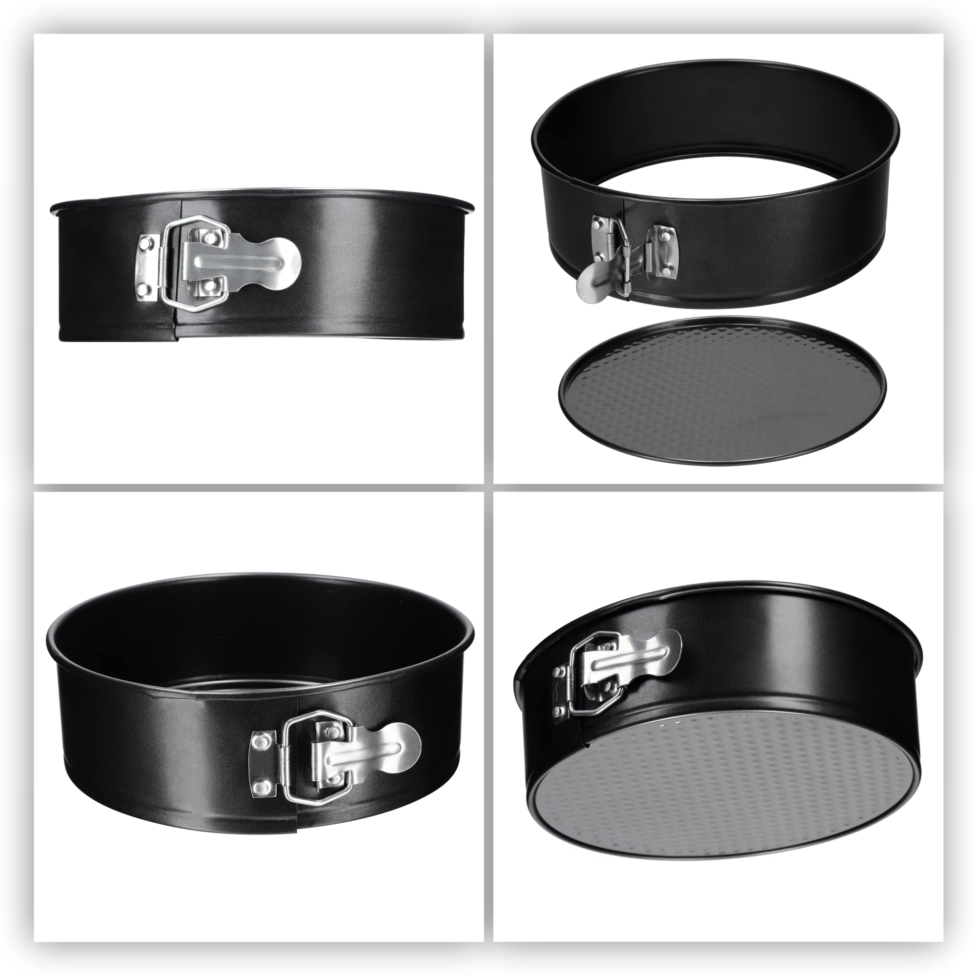 KADAX Taartvorm, bakvorm van plaatwerk met antiaanbaklaag voor bakken, oven, springvorm taartvormen voor cheesecake, ronde bakvormen (⌀ 24 cm, Zwart