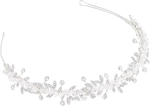 Oriamour Flower Girl Headbands, Flower Girl Hair Accessory, Silver Wedding Headpiece for Girls, Princess Crystal Hair Acce...