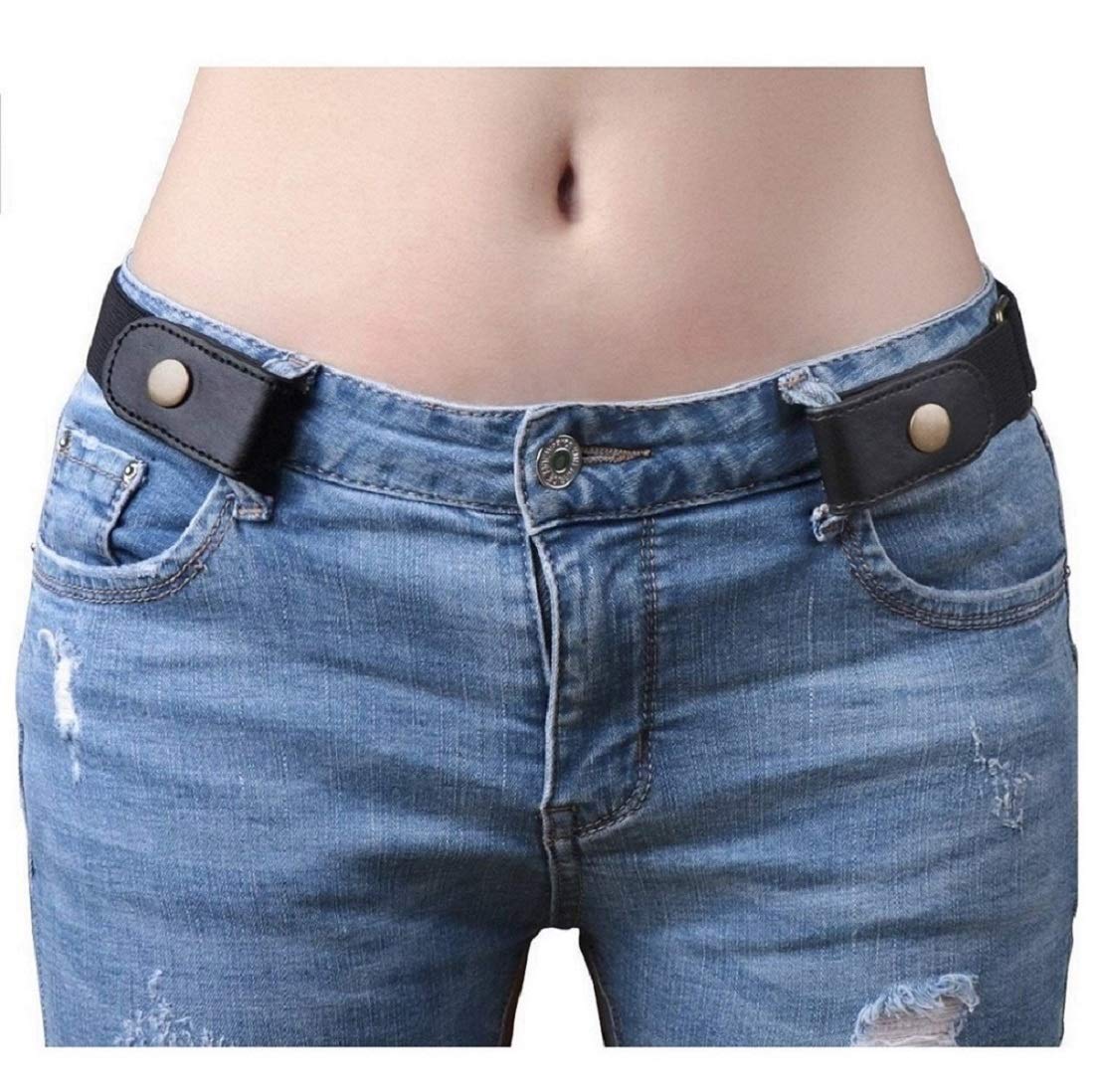 ベルト レディース メンズ ゴムベルト 男女兼用 ノーバックルベルト 裏技ベルト フリーサイズ おしゃれ カジュアル トイレ楽々 大きいサイズ(ジャスグッド)