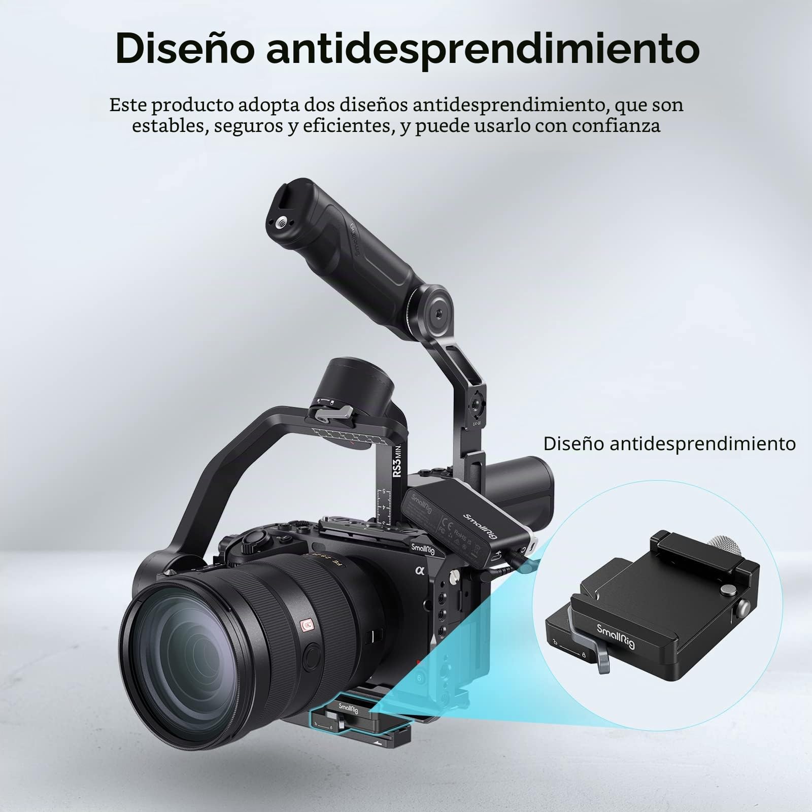 SMALLRIG Abrazadera de Liberación Rápida para dji RS 3 Mini, RS 3 Mini Mount Clamp para Arca-Swiss - 4195