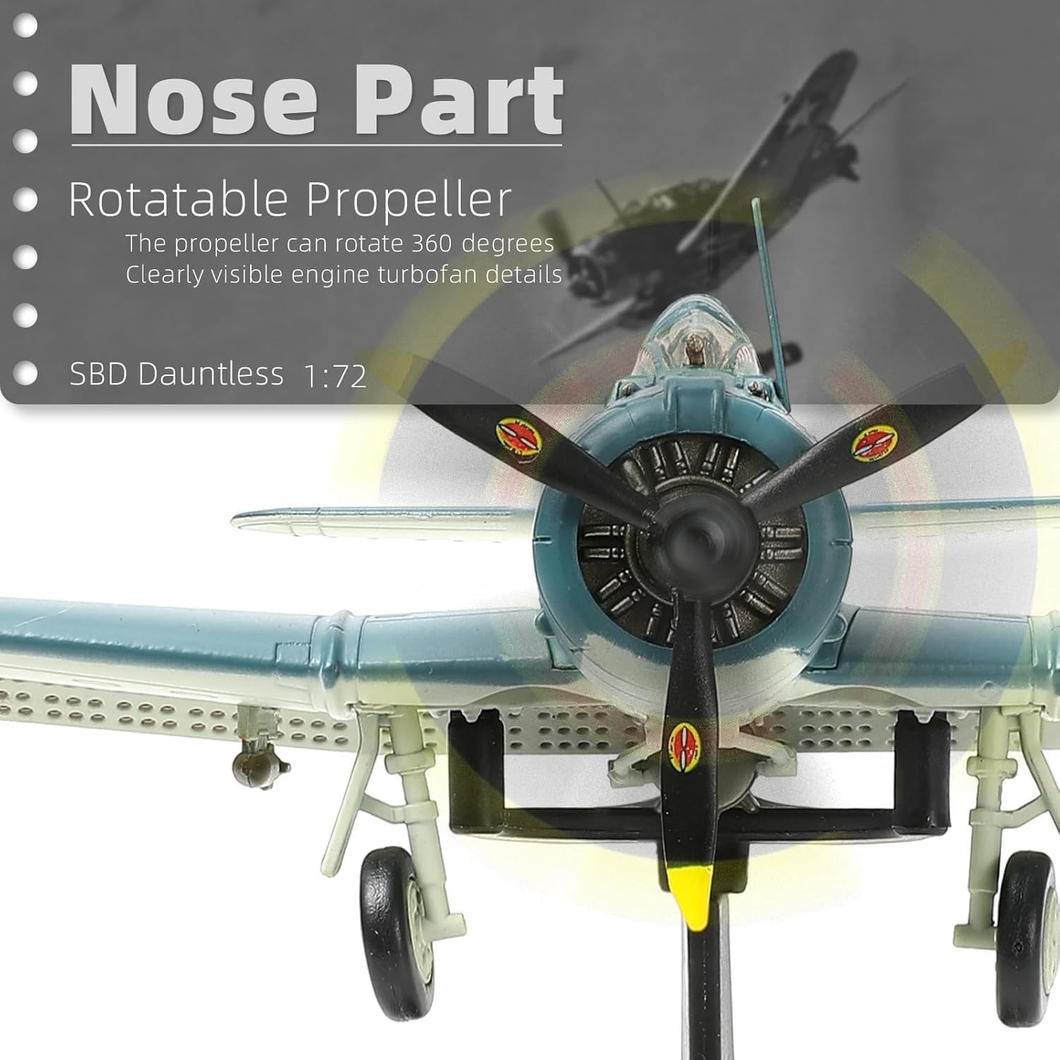 1/72 Douglas SBD-3 Best Dauntless Dive Bommber Model World War II Midway Vintage Warplane Metal Diecast Aircraft Military Display Airplane for Display Collection or Gift